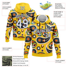 Load image into Gallery viewer, Custom Stitched Yellow White-Navy 3D Pattern Design Ethnic Paisley Floral Bandana Sports Pullover Sweatshirt Hoodie
