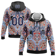Charger l&#39;image dans la galerie, Custom Stitched Black Navy-White 3D Pattern Design Ethnic Paisley Floral Bandana Sports Pullover Sweatshirt Hoodie
