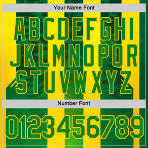 Custom Yellow Grass Green-Green 3D Pattern Design Brazil Stripe Sportswear Performance T-Shirt