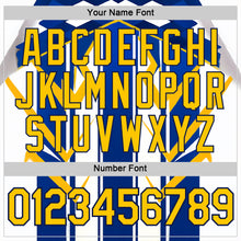 Загрузить изображение в средство просмотра галереи, Custom White Yellow Blue-Navy 3D Pattern Design Geometric Shape Stripe Sport Wear Performance T-Shirt
