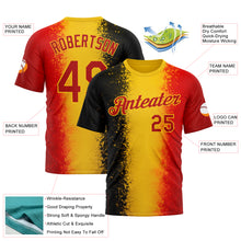 Загрузить изображение в средство просмотра галереи, Custom Red Yellow-Black 3D Pattern Design Germany Stripe Sport Wear Performance T-Shirt
