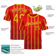 Загрузить изображение в средство просмотра галереи, Custom Red Yellow 3D Pattern Design Spain Stripe Sport Wear Performance T-Shirt
