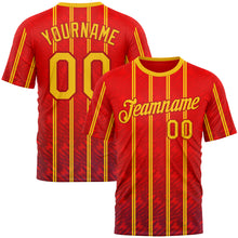 Загрузить изображение в средство просмотра галереи, Custom Red Yellow 3D Pattern Design Spain Stripe Sport Wear Performance T-Shirt

