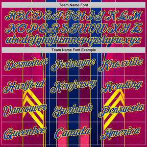 Custom Red Thunder Blue Blue-Yellow 3D Pattern Design Stripe Sport Wear Performance T-Shirt