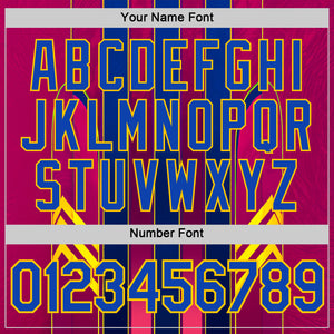 Custom Red Thunder Blue Blue-Yellow 3D Pattern Design Stripe Sport Wear Performance T-Shirt