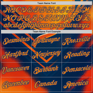 Custom Yellow Bay Orange Blue-Royal 3D Pattern Design Neon Arrow Sport Wear Performance T-Shirt