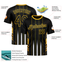 Загрузить изображение в средство просмотра галереи, Custom Black Yellow 3D Pattern Design Germany Stripe Sport Wear Performance T-Shirt
