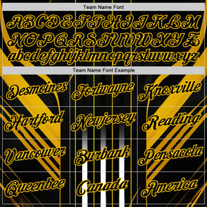 Custom Black Yellow 3D Pattern Design Germany Stripe Sport Wear Performance T-Shirt