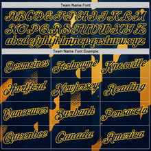 Загрузить изображение в средство просмотра галереи, Custom Blue Navy-Yellow 3D Pattern Design Geometric Shape Stripe Sport Wear Performance T-Shirt
