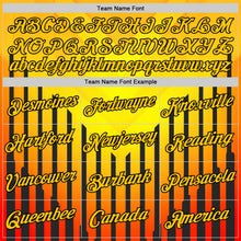 Загрузить изображение в средство просмотра галереи, Custom Yellow Red-Black 3D Pattern Design Gradient Geometric Shape Stripe Sport Wear Performance T-Shirt
