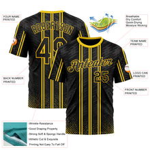 Загрузить изображение в средство просмотра галереи, Custom Black Yellow 3D Pattern Design Germany Stripe Sport Wear Performance T-Shirt
