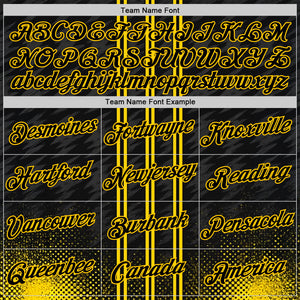 Custom Black Yellow 3D Pattern Design Germany Stripe Sport Wear Performance T-Shirt