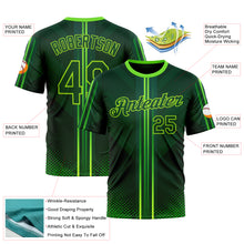 Загрузить изображение в средство просмотра галереи, Custom Green Neon Green 3D Pattern Design Gradient Stripe Sport Wear Performance T-Shirt
