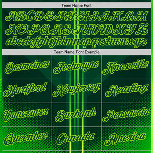 Custom Green Neon Green 3D Pattern Design Gradient Stripe Sport Wear Performance T-Shirt