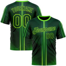 Загрузить изображение в средство просмотра галереи, Custom Green Neon Green 3D Pattern Design Gradient Stripe Sport Wear Performance T-Shirt
