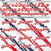 Загрузить изображение в средство просмотра галереи, Custom Stitched White Red-Navy 3D Pattern Design American Inspired Graffiti Splash Sports Wear Pullover Sweatshirt Hoodie
