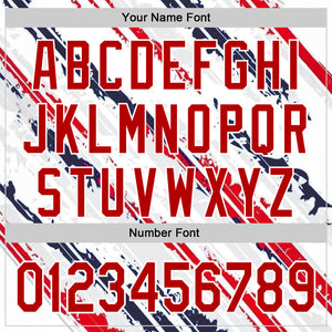 Custom Stitched White Red-Navy 3D Pattern Design American Inspired Graffiti Splash Sports Wear Pullover Sweatshirt Hoodie