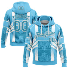 Load image into Gallery viewer, Custom Stitched Blue Panther Blue-White 3D Pattern Design Argentine Inspired Geometric Shape Sports Wear Pullover Sweatshirt Hoodie
