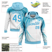 Load image into Gallery viewer, Custom Stitched Blue Sky Blue-White 3D Pattern Design Argentine Inspired Geometric Shape Sports Wear Pullover Sweatshirt Hoodie
