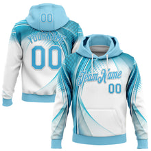Load image into Gallery viewer, Custom Stitched Blue Sky Blue-White 3D Pattern Design Argentine Inspired Geometric Shape Sports Wear Pullover Sweatshirt Hoodie
