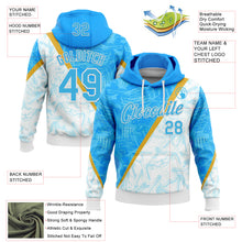 Load image into Gallery viewer, Custom Stitched Blue Sky Blue-White 3D Pattern Design Argentine Inspired Graffiti Sports Wear Pullover Sweatshirt Hoodie
