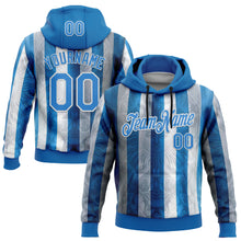 Load image into Gallery viewer, Custom Stitched Blue Powder Blue-White 3D Pattern Design Argentine Inspired Sun And Moon Sports Wear Pullover Sweatshirt Hoodie
