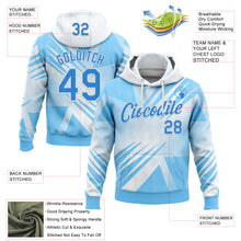 Load image into Gallery viewer, Custom Stitched White Powder Blue-Blue 3D Pattern Design Argentine Inspired Geometric Shape Sports Wear Pullover Sweatshirt Hoodie
