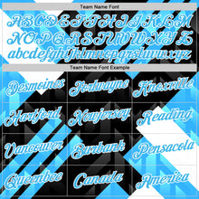 Load image into Gallery viewer, Custom Stitched Black Sky Blue Blue-White 3D Pattern Design Chelsea Argentine Inspired Geometric Shape Sports Wear Pullover Sweatshirt Hoodie
