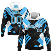 Load image into Gallery viewer, Custom Stitched Black Sky Blue Blue-White 3D Pattern Design Chelsea Argentine Inspired Geometric Shape Sports Wear Pullover Sweatshirt Hoodie
