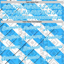 Load image into Gallery viewer, Custom Stitched White Sky Blue Black-Blue 3D Pattern Design Argentine Inspired Geometric Tribal Shape Sports Wear Pullover Sweatshirt Hoodie
