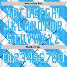 Load image into Gallery viewer, Custom Stitched White Sky Blue Black-Blue 3D Pattern Design Argentine Inspired Geometric Tribal Shape Sports Wear Pullover Sweatshirt Hoodie
