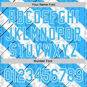 Custom Stitched White Sky Blue Black-Blue 3D Pattern Design Argentine Inspired Geometric Tribal Shape Sports Wear Pullover Sweatshirt Hoodie