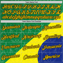 Load image into Gallery viewer, Custom Stitched Green Yellow Blue-Black 3D Pattern Design Brazil Inspired Subtle Sports Wear Pullover Sweatshirt Hoodie
