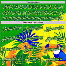 Load image into Gallery viewer, Custom Stitched Green Neon Green Yellow-Royal 3D Pattern Design Brazil Inspired Tropical Plants Sports Wear Pullover Sweatshirt Hoodie
