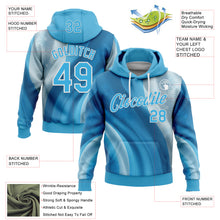 Load image into Gallery viewer, Custom Stitched Blue Sky Blue-White 3D Pattern Design Argentine Inspired Subtle Floral Sports Wear Pullover Sweatshirt Hoodie
