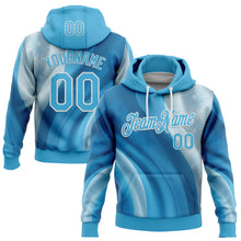 Load image into Gallery viewer, Custom Stitched Blue Sky Blue-White 3D Pattern Design Argentine Inspired Subtle Floral Sports Wear Pullover Sweatshirt Hoodie
