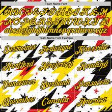 Load image into Gallery viewer, Custom Stitched White Yellow Red-Black 3D Pattern Design Germany Inspired Graffiti Sports Wear Pullover Sweatshirt Hoodie
