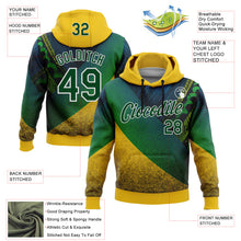Load image into Gallery viewer, Custom Stitched Yellow Green-White 3D Pattern Design Brazil Inspired Tribal Sports Wear Pullover Sweatshirt Hoodie
