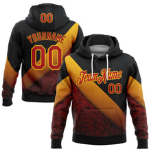 Load image into Gallery viewer, Custom Stitched Black Red-Yellow 3D Pattern Design Germany Inspired Geometric Tribal Sports Wear Pullover Sweatshirt Hoodie
