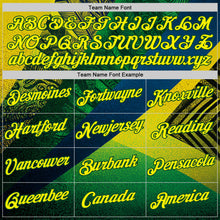Load image into Gallery viewer, Custom Stitched Green Light Yellow-Blue 3D Pattern Design Brazil Inspired Geometric Tribal Sports Wear Pullover Sweatshirt Hoodie
