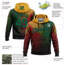 Load image into Gallery viewer, Custom Stitched Yellow Kelly Green Red-Black 3D Pattern Design Brazil Mexico Inspired Geometric Tribal Sports Wear Pullover Sweatshirt Hoodie
