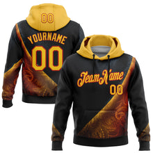 Load image into Gallery viewer, Custom Stitched Black Yellow-Red 3D Pattern Design Germany Inspired Tribal Sports Wear Pullover Sweatshirt Hoodie
