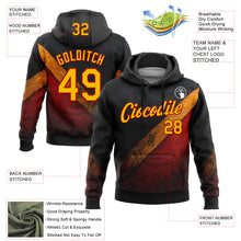 Load image into Gallery viewer, Custom Stitched Black Yellow-Red 3D Pattern Design Germany Inspired Tribal Sports Wear Pullover Sweatshirt Hoodie
