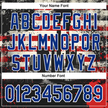 Load image into Gallery viewer, Custom Stitched City Cream Royal Red-White 3D American Flag Retro Distressed Grunge Sports Pullover Sweatshirt Hoodie
