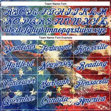 Load image into Gallery viewer, Custom Stitched Royal Red-White 3D American Flag Retro Distressed Eagle Grunge Sports Pullover Sweatshirt Hoodie
