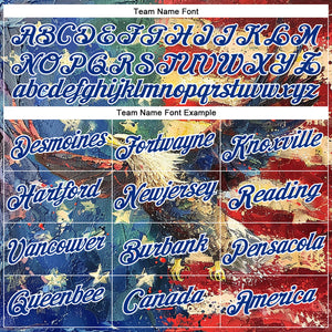 Custom Stitched Royal Red-White 3D American Flag Retro Distressed Eagle Grunge Sports Pullover Sweatshirt Hoodie