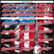 Load image into Gallery viewer, Custom Stitched Black Royal Red-White 3D American Flag Retro Distressed Zip Grunge Sports Pullover Sweatshirt Hoodie
