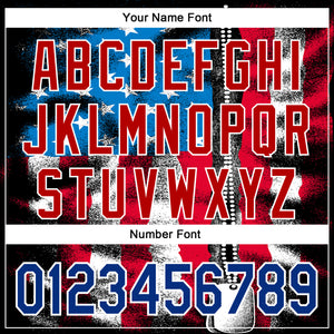 Custom Stitched Black Royal Red-White 3D American Flag Retro Distressed Zip Grunge Sports Pullover Sweatshirt Hoodie