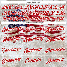 Charger l&#39;image dans la galerie, Custom Stitched White Royal-Red 3D American Flag Retro Distressed Grunge Sports Pullover Sweatshirt Hoodie
