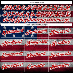 Custom Stitched Black Royal Red-White 3D American Flag Retro Distressed Grunge Sports Pullover Sweatshirt Hoodie